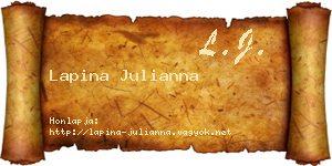 Lapina Julianna névjegykártya